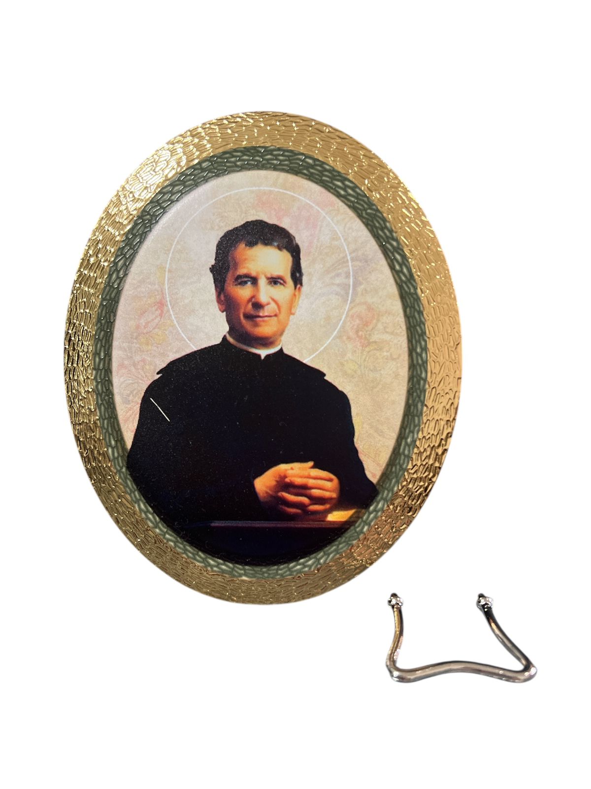 MOLDURA OVAL EM FOLHA DE OURO DOM BOSCO