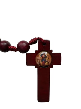 TERÇO NOSSA SENHORA DESATADORA DOS NÓS - COR VERMELHO ESCURO